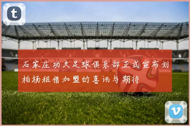 石家庄功夫足球俱乐部正式宣布刘柏杨租借加盟的喜讯与期待